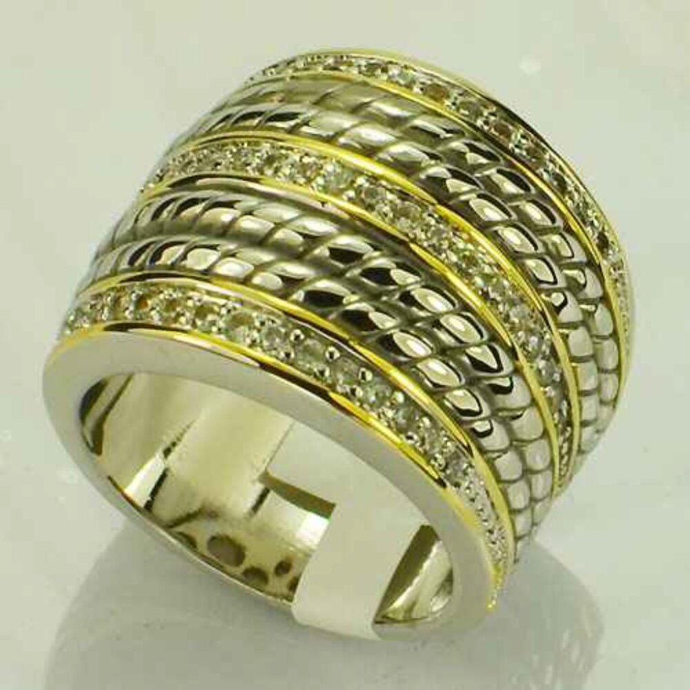 WIDE BAND FASHION RING Inspired by David Yurman